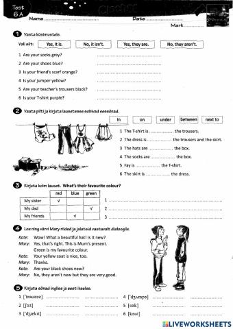 I love english Test 6