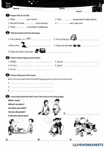 I love English 1 Unit 5 TEST