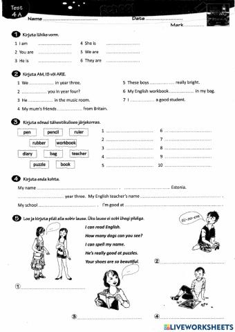 I love English Unit 4 TEST