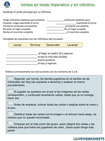 Infinitivo e imperativo