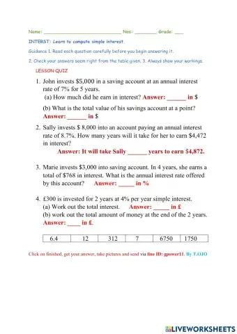 Interest: Simple Interest G11