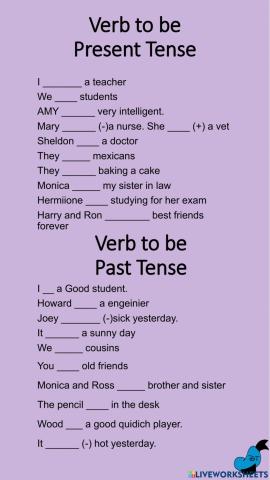 Verb to be in Present and Past