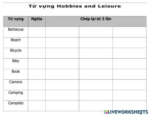 TV-K-Hobbies and Leisure