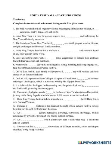 Revision - Vocab&Gram Unit 3