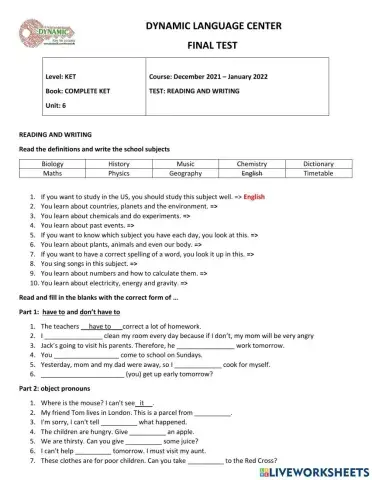 Complete ket - unit 6 - r&w