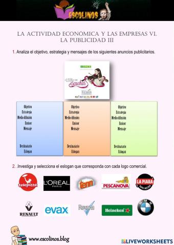 La actividad económica y las empresas VI. La Publicidad III