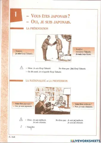 La présentation - Je suis - Exercices grammaire 1