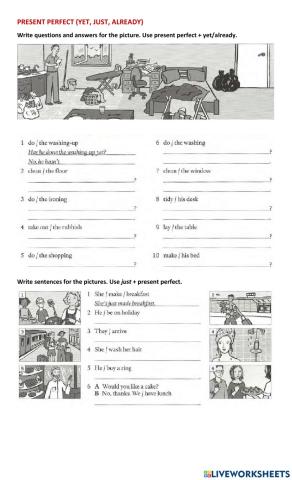 Present perfect   housework