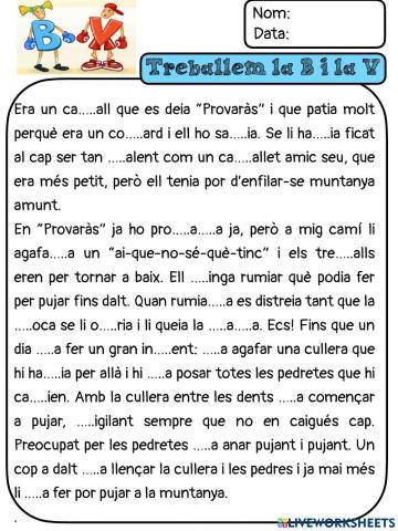 Treballem la B i la V