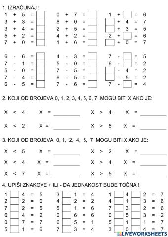 Zbrajanje i oduzimanje brojeva