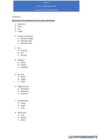 Our beautiful planet