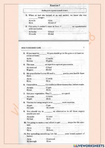 Health and care phrases