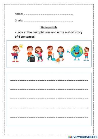 Writing activity - third grade