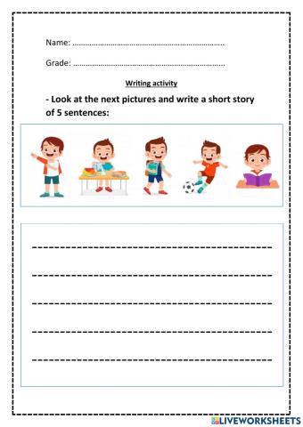 Writing activity - fourth grade