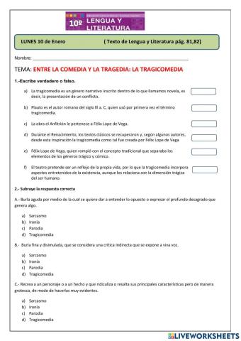 Entre la comedia y la tragedia