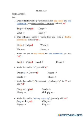 Past Simple - Regular Verbs