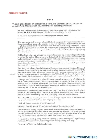 Reading FCE part 1 practice 2