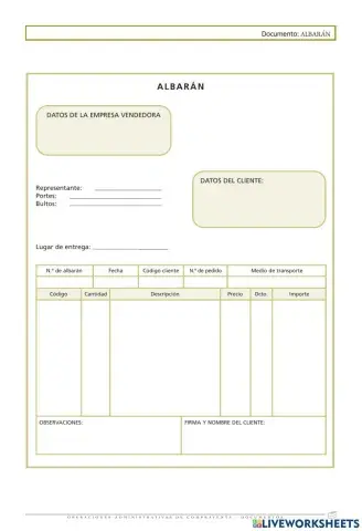 Albarán oro verde s.l.