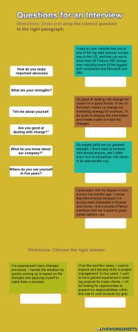 Questions for a job interview
