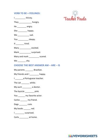 Verb to be + feelings