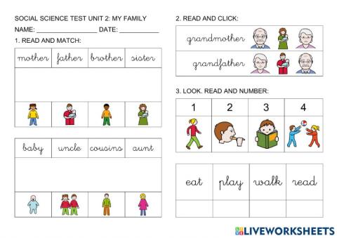 Social science unit 2: my family