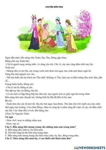 Bài đọc Chuyện bốn mùa