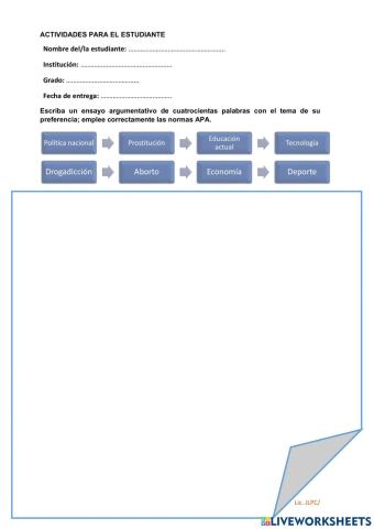 Ensayo argumentativo