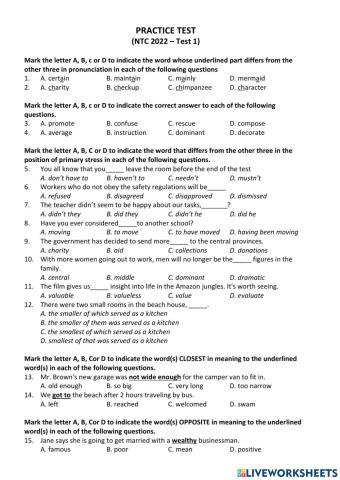 E9 - NTC 2022 - Đề 1