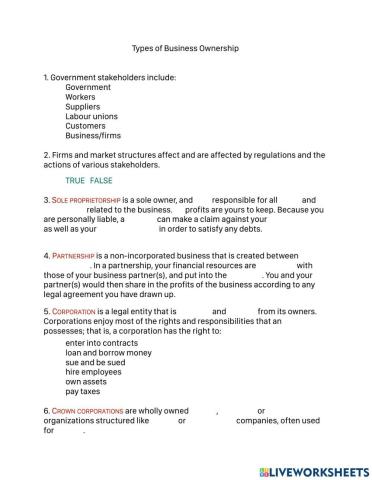 Types of Business Ownership