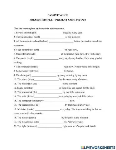 Passive voice - Present simple vs. Present continuous