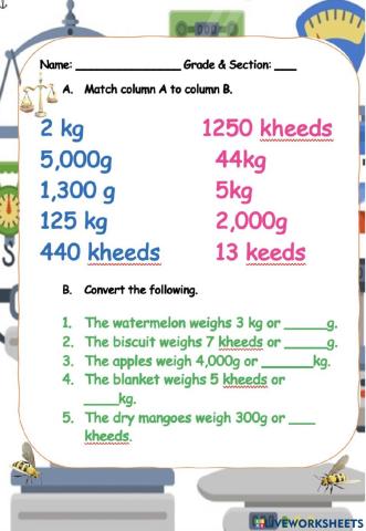 Converting Units of Weights