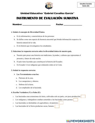 Examen Quimestral