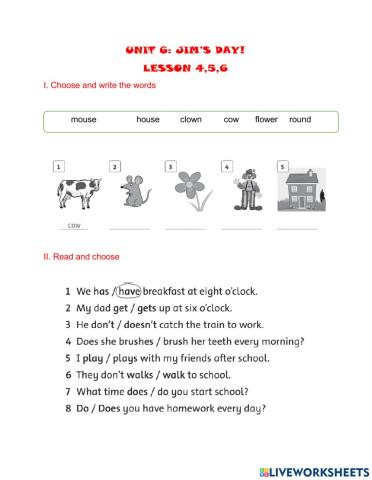 UNIT 6 lesson 456
