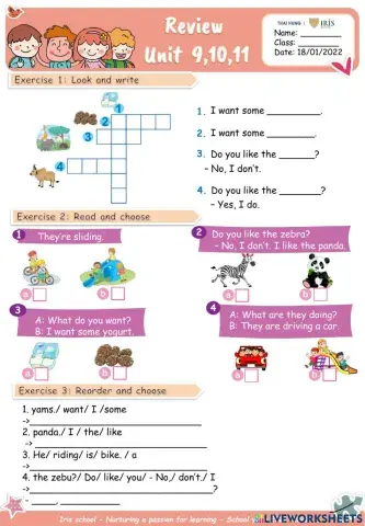 Tiếng Anh 2-Review Unit 9,10,11