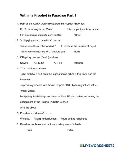 With my Prophet in Paradise