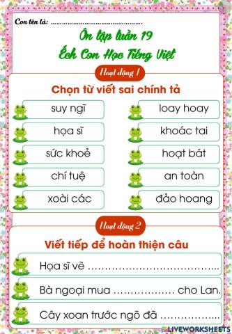 Tiếng Việt-Chủ đề 19