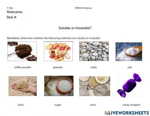 Soluble or Insoluble