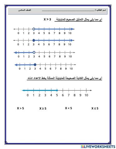 حل المتباينات