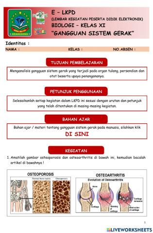 Lkpd biologi gangguan sistem gerak