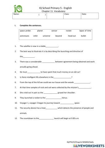 Chaper 11- Vocabulary