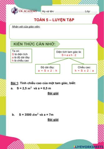 Toán 5 - Luyện tập