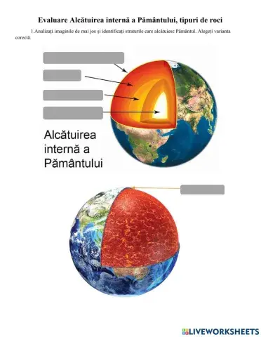 Alcătuirea internă -tipuri de roci