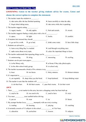 Pratice test for grade 7