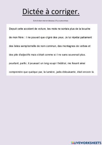Dictée à corriger
