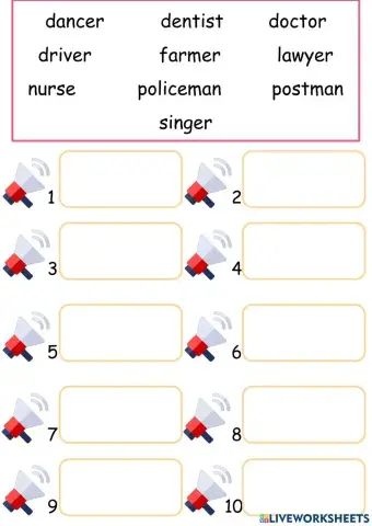 Drag and drop job words.