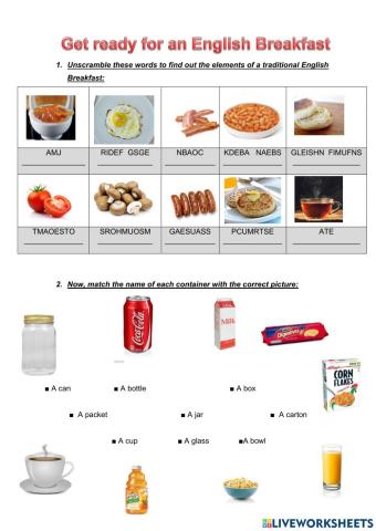 Breakfast and containers