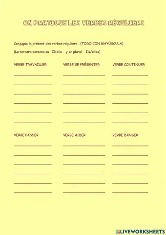 Présent verbes en er