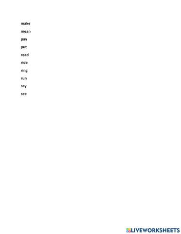 Irregular verbs make-see