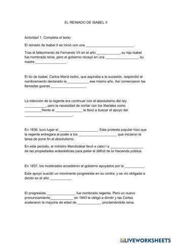 Reinado de Isabel II