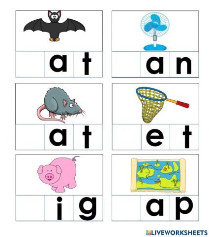 Write the first letter of each picture